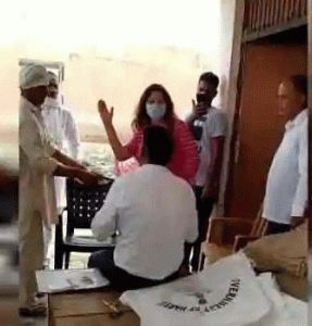 BJP leader Sonali Phogat beat market committee secretary with slippers