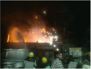 5 storey store burnt to ashes at Sohna Chowk, Gurugram