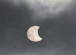 Annular solar eclipse began