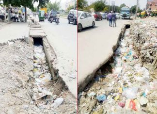 Dirt-filled sewers in Gurugram