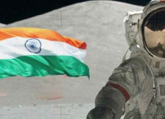 Indian Flag on Moon