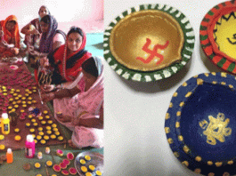 Women who once made wine, are now making lamps, candles and illuminating homes