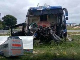 Bus truck collides sachkahoon