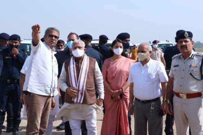 CM inspects the runway extension works sachkahoon