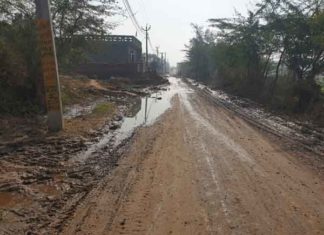 water filling on Petwar Bass Road sachkahoon