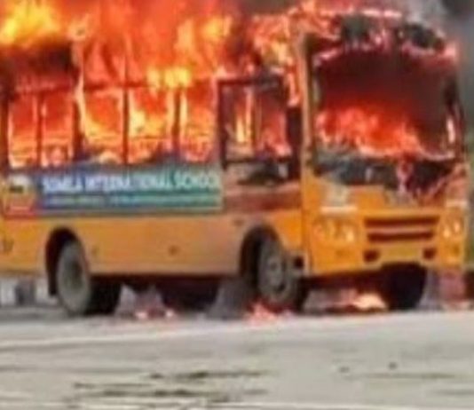 Fire in School Bus